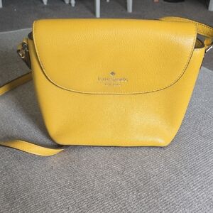 Kate Spade Emmie Flap Yellow Pebbled Leather Crossbody Bag